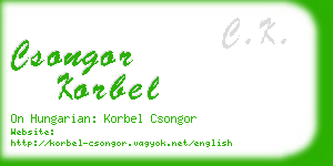 csongor korbel business card